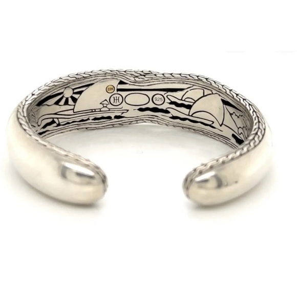 John Hardy Palu Kapal 22k Gold & Sterling Silver Hammered Cuff Bracelet Size M - Picture 5 of 8